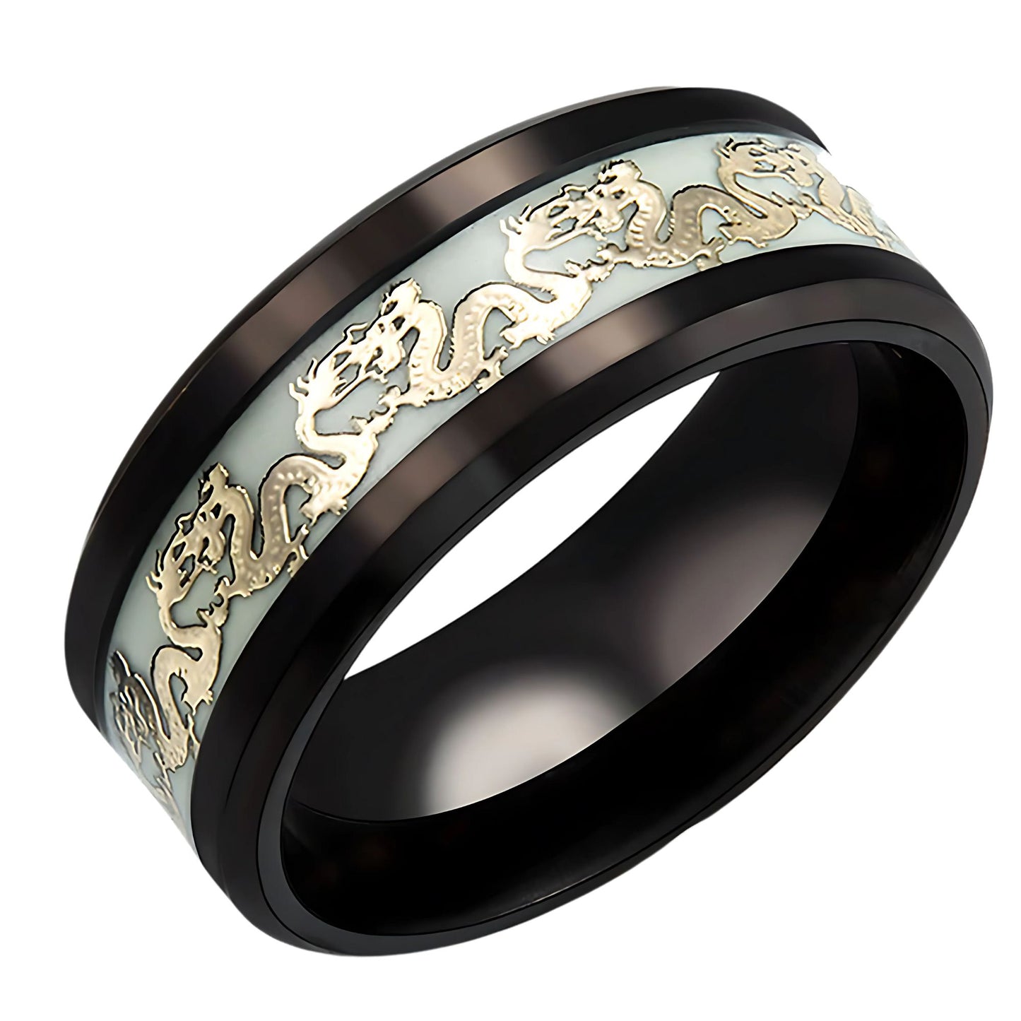 GlowinDarkDragonStainlessSteelWeddingBandRingMenWomenGingerLyneCollection_Black-5
