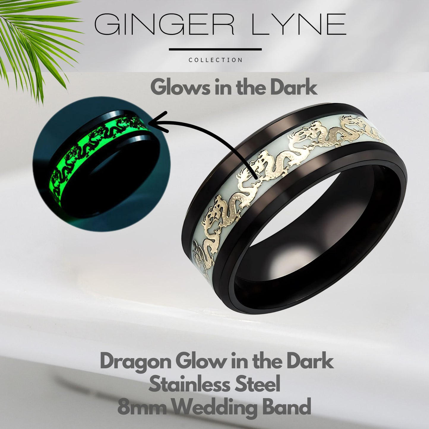 GlowinDarkDragonStainlessSteelWeddingBandRingMenWomenGingerLyneCollection_Black-2