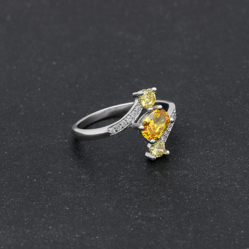 BirthstoneRingforWomenStatementRing3StoneSterlingSilverCzGingerLyneCollection_Yellow-3