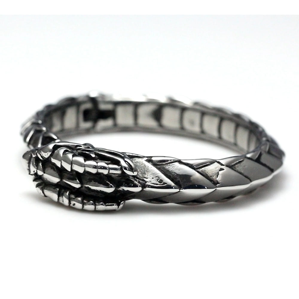 DragonBraceletforWomenorMenStainlessSteelPunkGothicBangleGingerLyneCollection_Silver-3