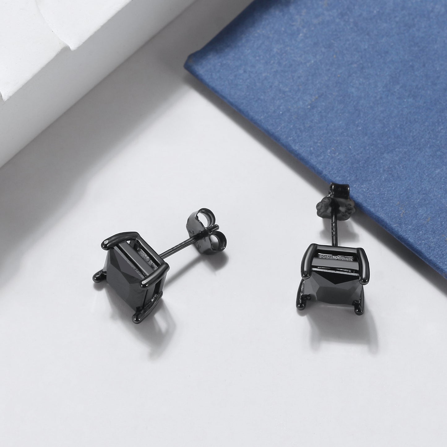 PrincessBlackStudEarringsCubicZirconiaSterlingSilverGingerLyneCollection_Black-3