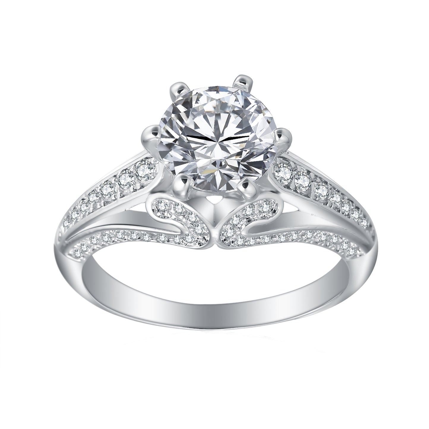 BabsSolitaireEngagementRingCubicZirconiaWomenWeddingGingerLyneCollection_Silver-1