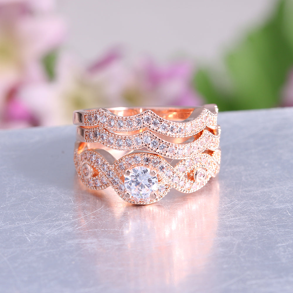 RoseyWeddingRingSetforWomen3pcCZEngagementMatchingBandsGingerLyneCollection_Gold-3