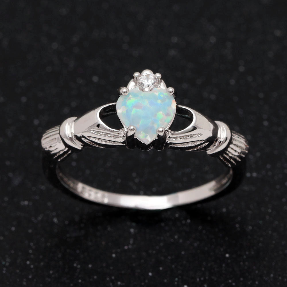 DarlinaEngagementRingforWomenCladdaghCrownFireOpalGingerLyneCollection_Silver-3