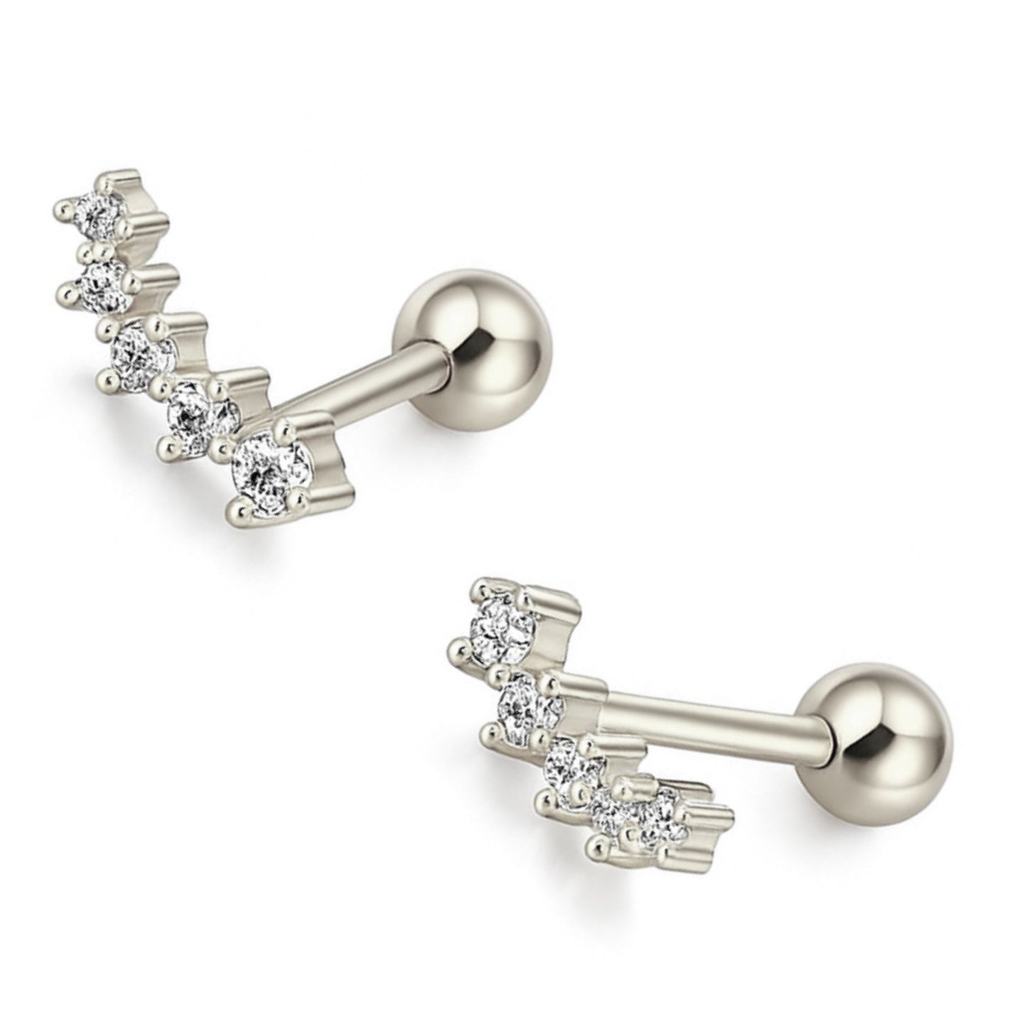 GraduatedCZCrawlerEarringsforWomenSterlingSilver18G8mmCartilageHelixUpperLobeBodyPiercingGingerLyne_Silver-1