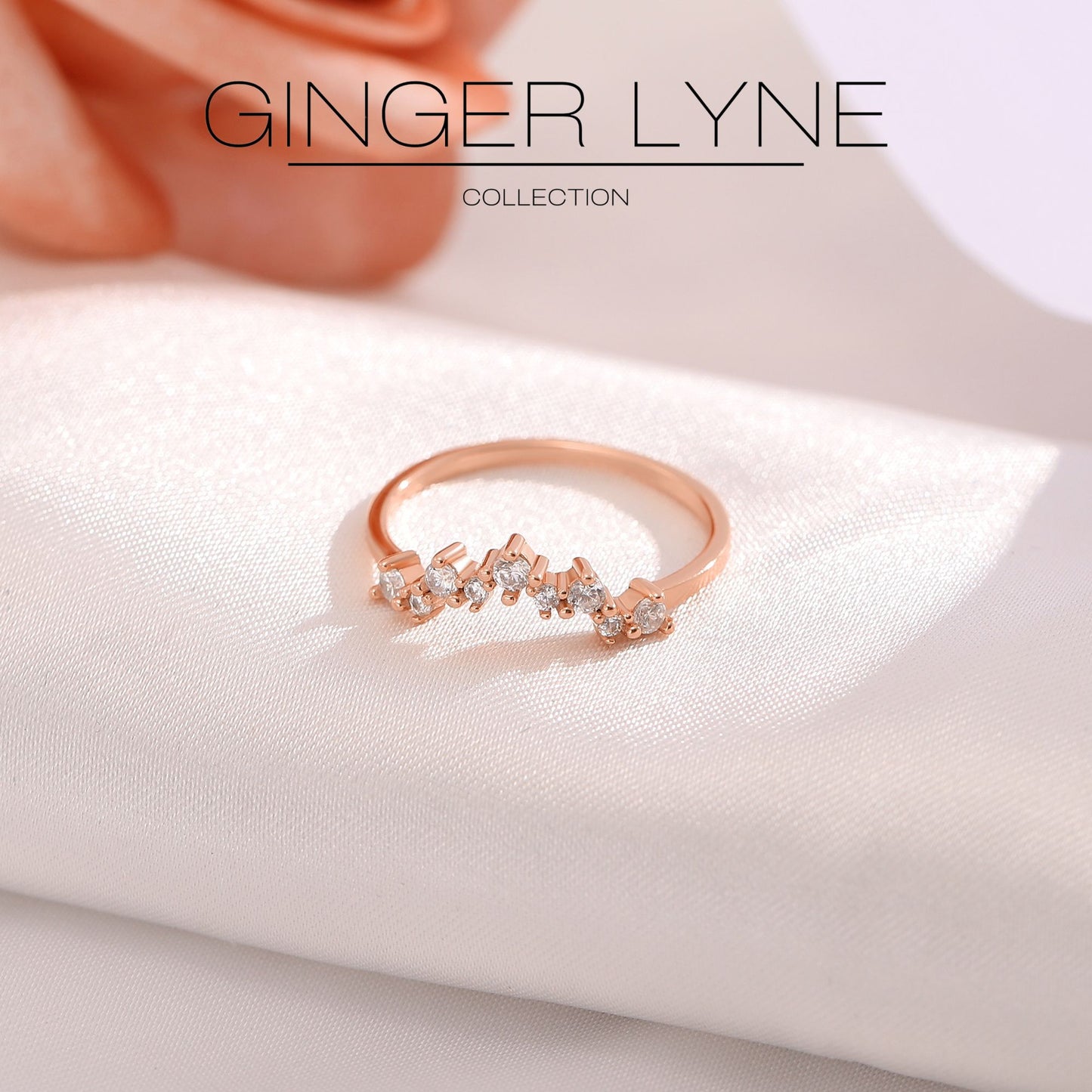 AriaHalfEternityRingforWomenSterlingSilverCZAnniversaryBandStackableChevronCurvebyGingerLyne_Rose-2