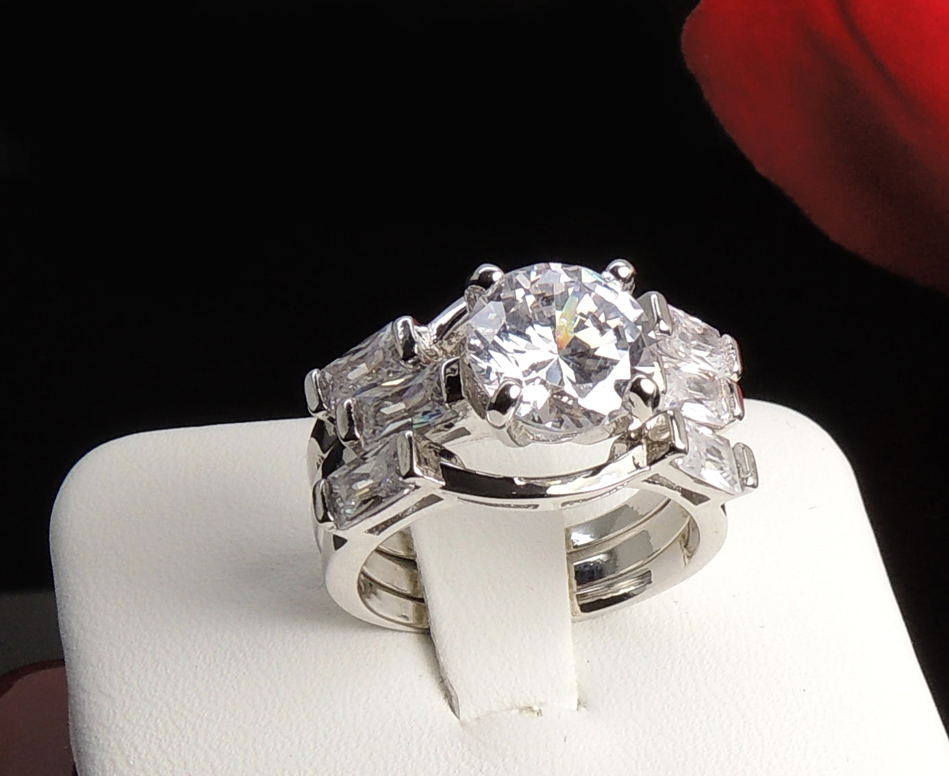 Alisha3RingWeddingRingSetforWomenEngagementMatchingBandGingerLyneCollection_Silver-3