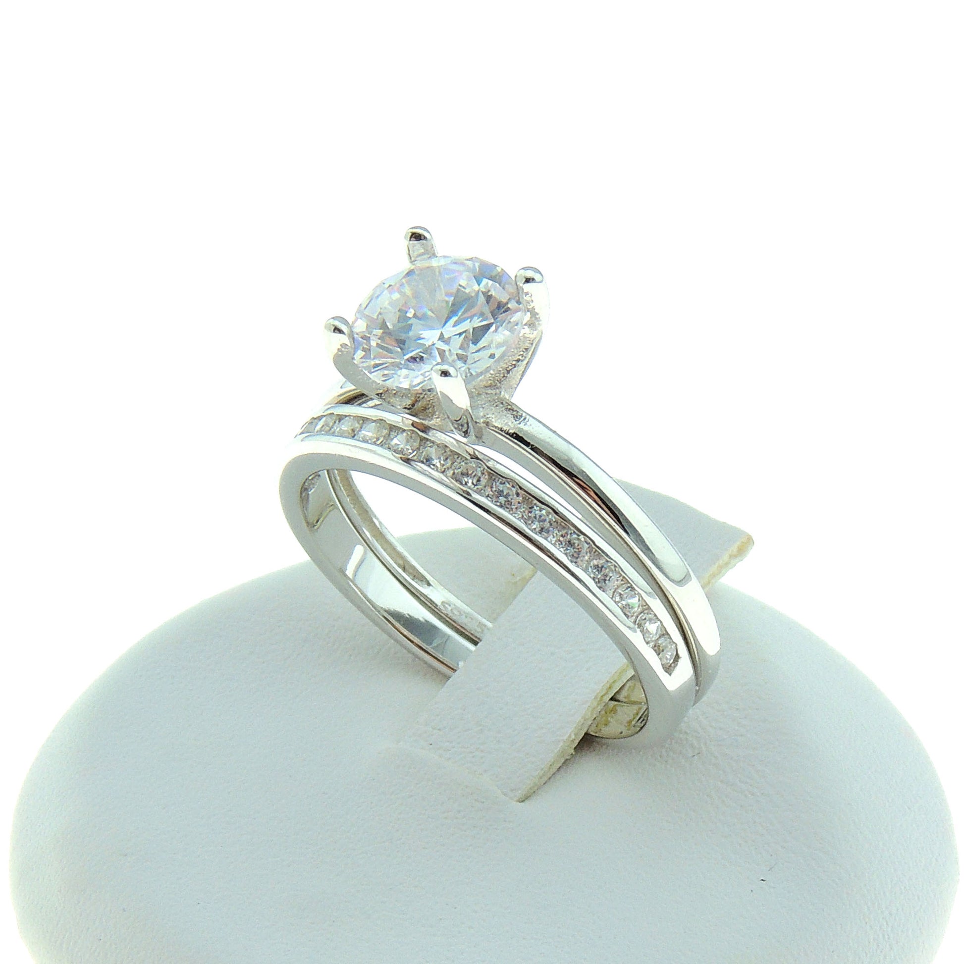 EnvyWeddingRingSetforWomen1.25CtSolitaireEngagementMatchingBandGingerLyneCollection_SilverSet-4