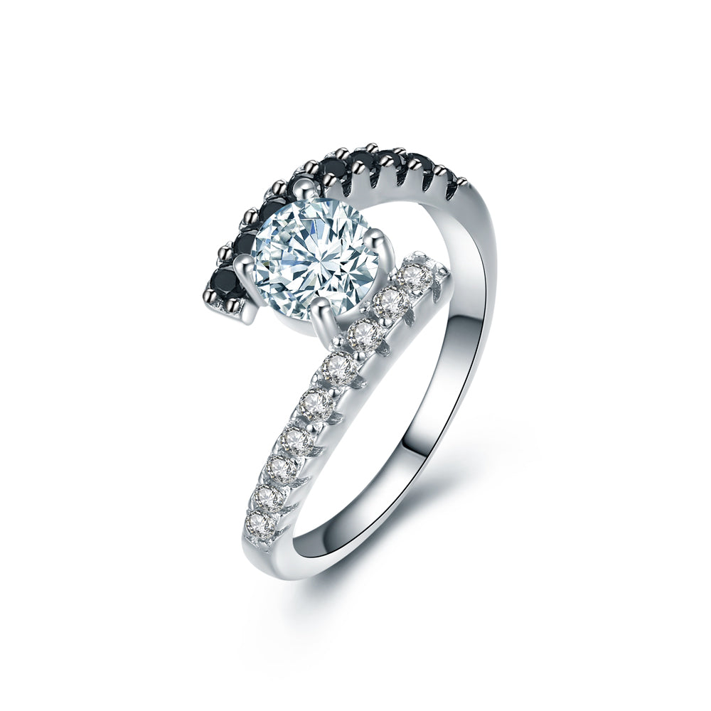 KylieEngagementRingBridalSterlingSilverBlackCzWomensGingerLyneCollection_Black-1