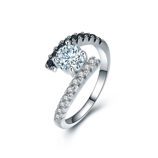 KylieEngagementRingBridalSterlingSilverBlackCzWomensGingerLyneCollection_Black-1