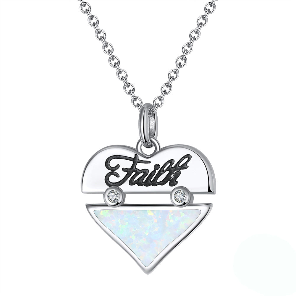 HeartPendantNecklaceEngravedFaithCreatedFireOpalGingerLyneCollection_White-1