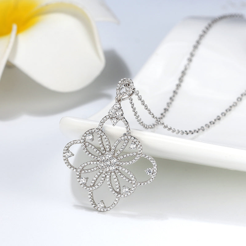 FiligreeFlowerPendantNecklaceforWomenSterlingSilverCzGingerLyneCollection_Silver-4