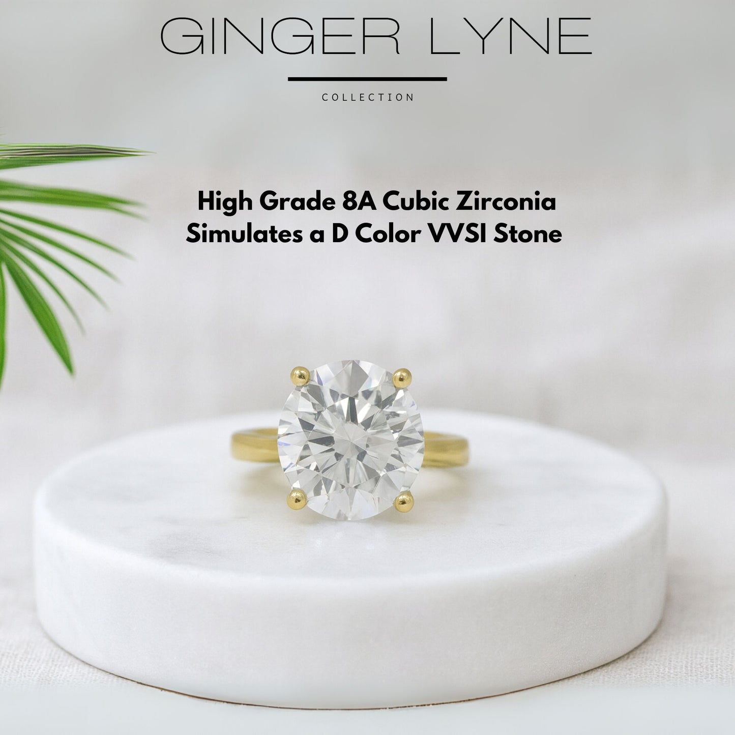 Solitaire4CtRoundCutEngagementRingforWomenSterlingSilver8ACZGingerLyneCollection_GoldTone-4