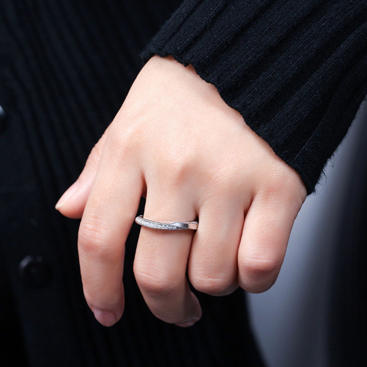 TwistEternityWeddingBandRingforWomenSterlingSilverCZGingerLyneCollection_Silver-4