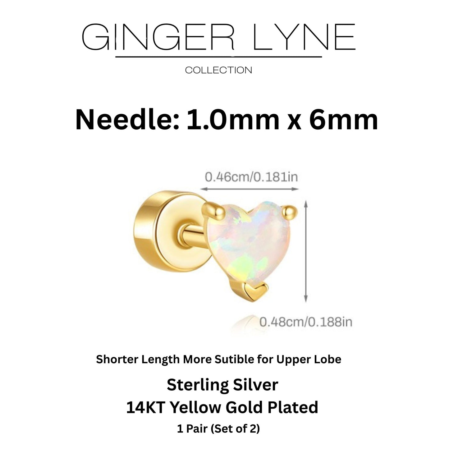 HeartFlatBackOpalEarringsforCartilageHelixTragusLobe16gGoldoverSterlingSilverStudsPairbyGingerLyne_White-3