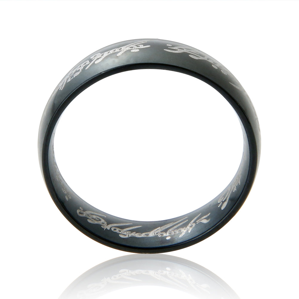 EngravedGoldWeddingBand6mmStainlessSteelRingforMenorWomenbyGingerLyne_Black-2