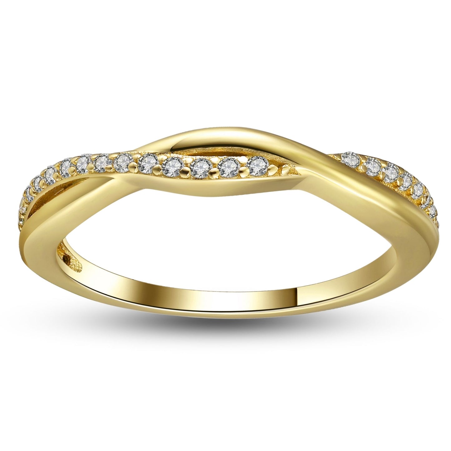 SterlingSilverRoseGoldWeddingBandforWomenHalfEternityCzAnniversaryRingbyGingerLyneCollection_14KTGoldoverWhiteGold-Silver-1