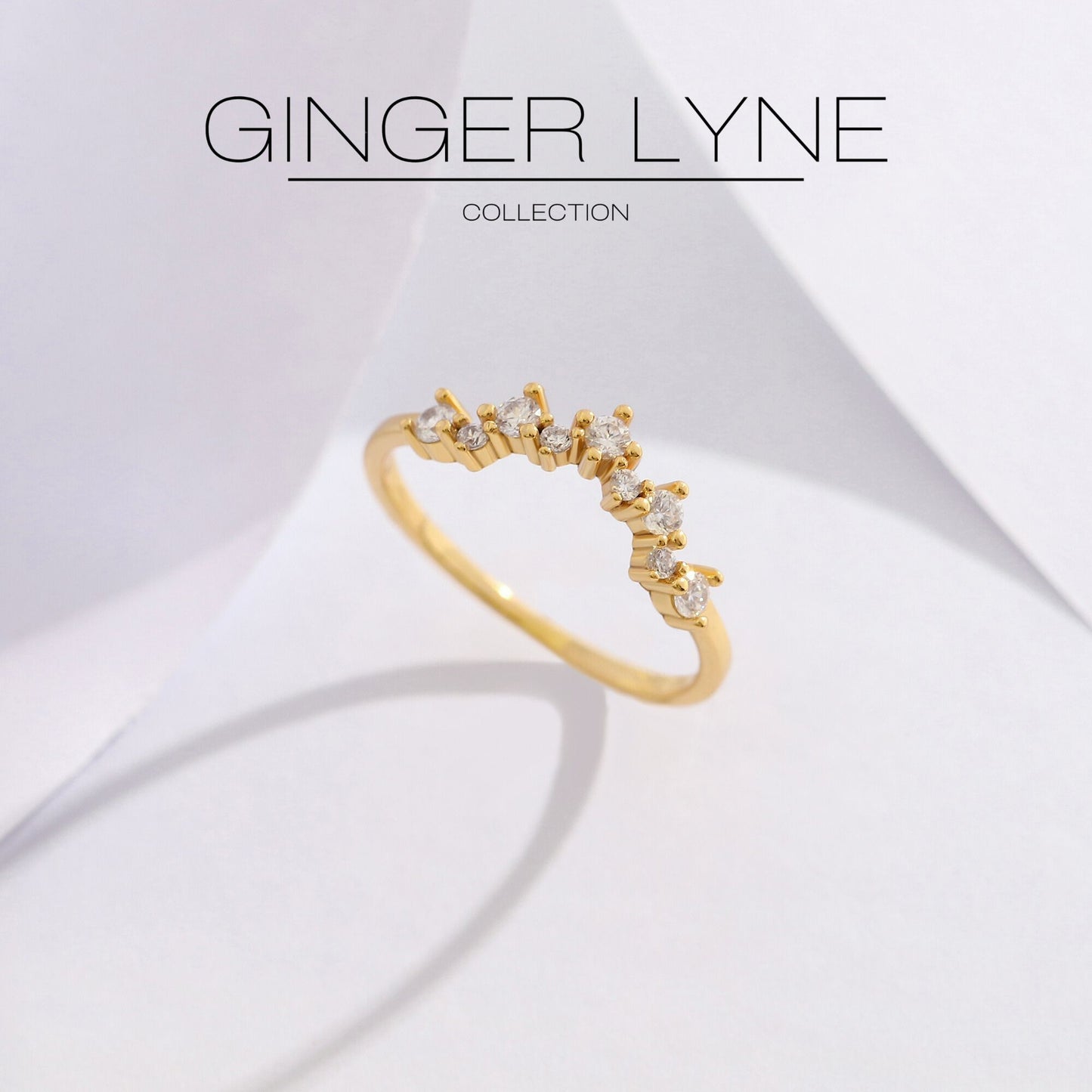 AriaHalfEternityRingforWomenSterlingSilverCZAnniversaryBandStackableChevronCurvebyGingerLyne_Gold-3
