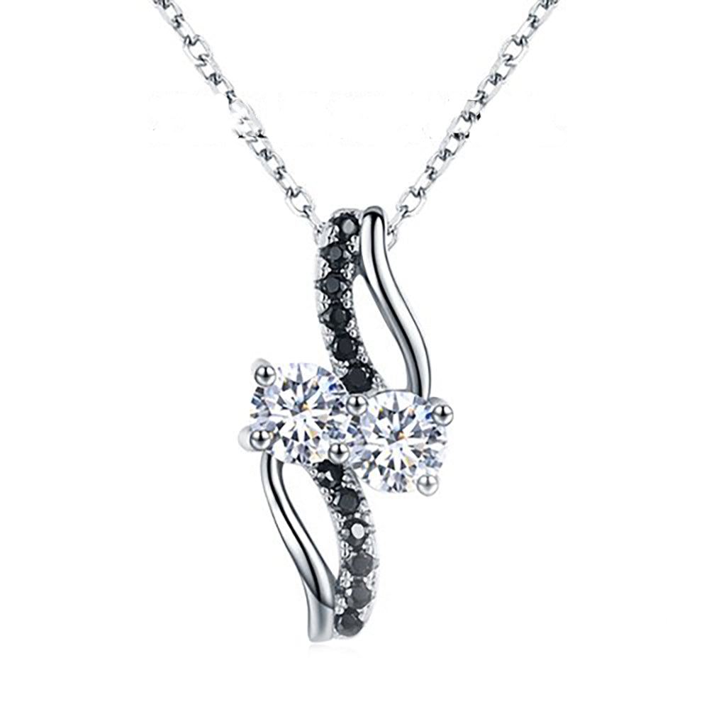 SadiePendantSterlingSilverBlackCzNecklaceWomensGingerLyneCollection_Clear-1