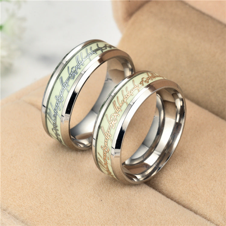 GlowinDarkWeddingBandRingforMenorWomen8mmStainlessSteelorBlackGingerLyne_GlowGreen-4