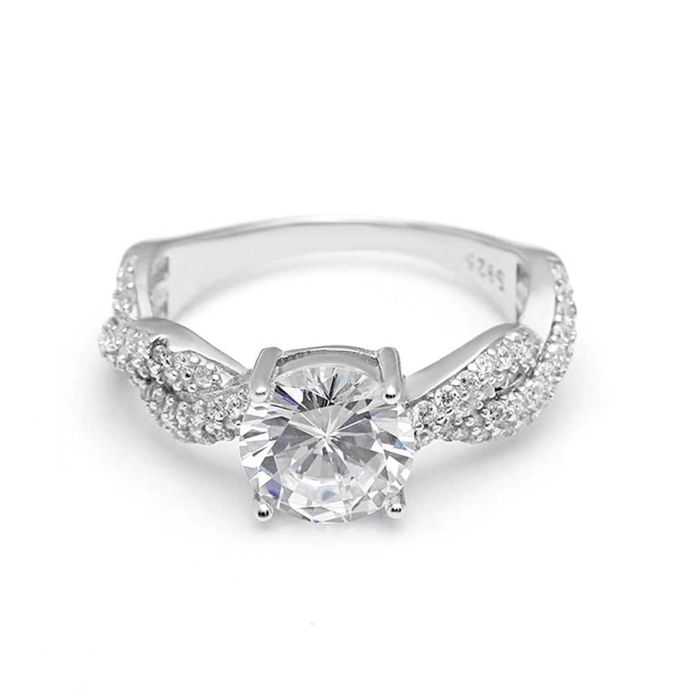 AndreaEngagementRingSterlingSilverTwist2CtCzWomensGingerLyneCollection_Silver-3