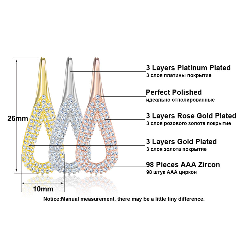 TeardropHookDropEarringsforWomenClearCubicZirconiaGingerLyneCollection-RoseGold_Gold-5