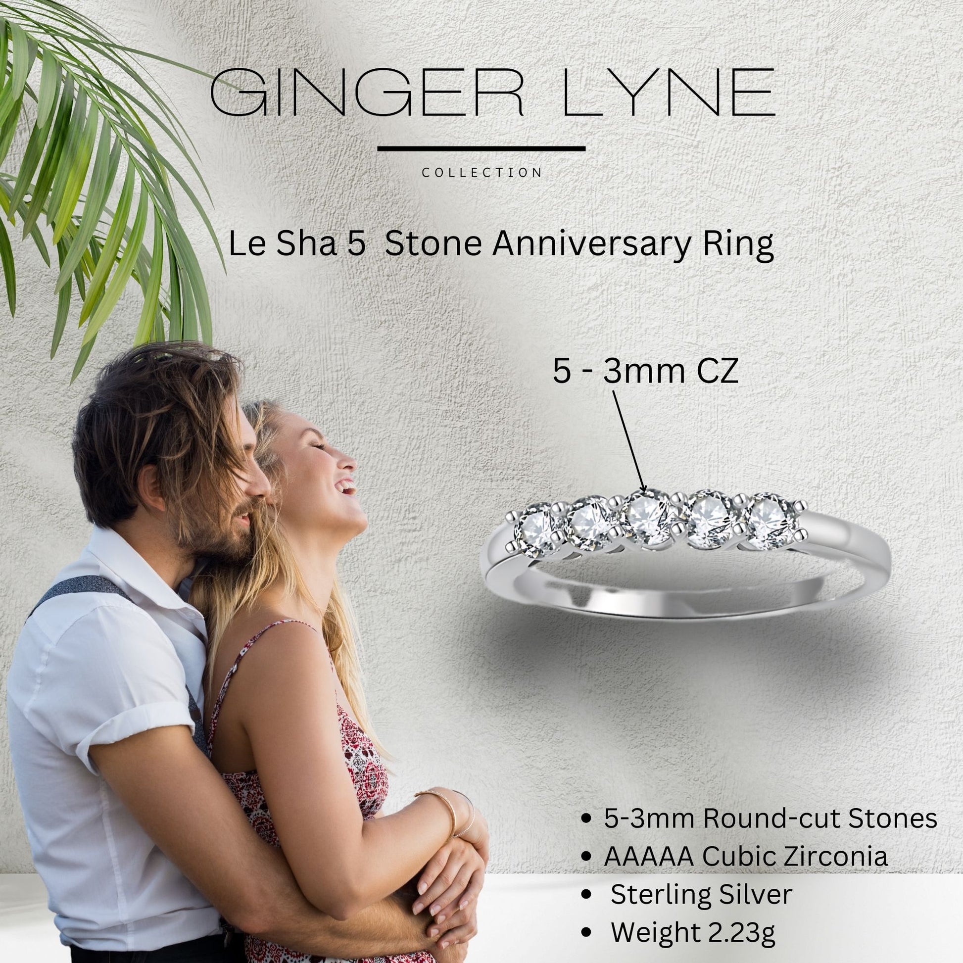 LeShaAnniversaryRingWeddingBandforWomenCubicZirconiaSterlingSilverbyGingerLyne_Silver-2