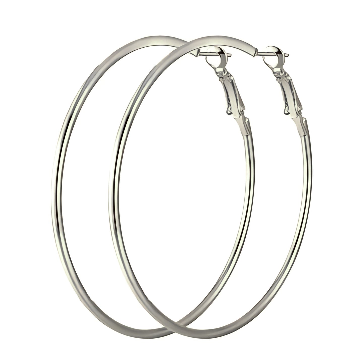 ThinLargePlainHoopEarringsforWomen70mmStainlessSteelGingerLyneCollection_Silver-1