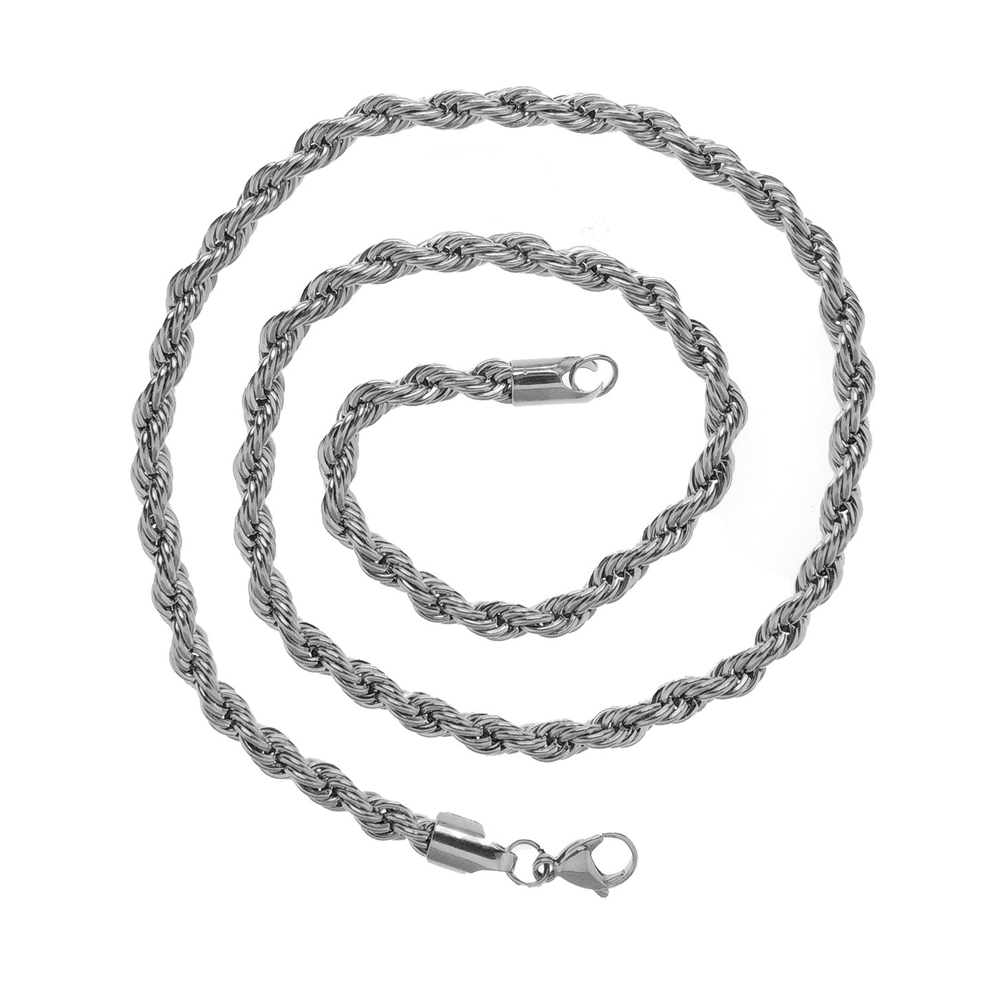 GoldTwistedRopeChainNecklaceHipHopMenWomenGingerLyneCollection_8InchSilver-1