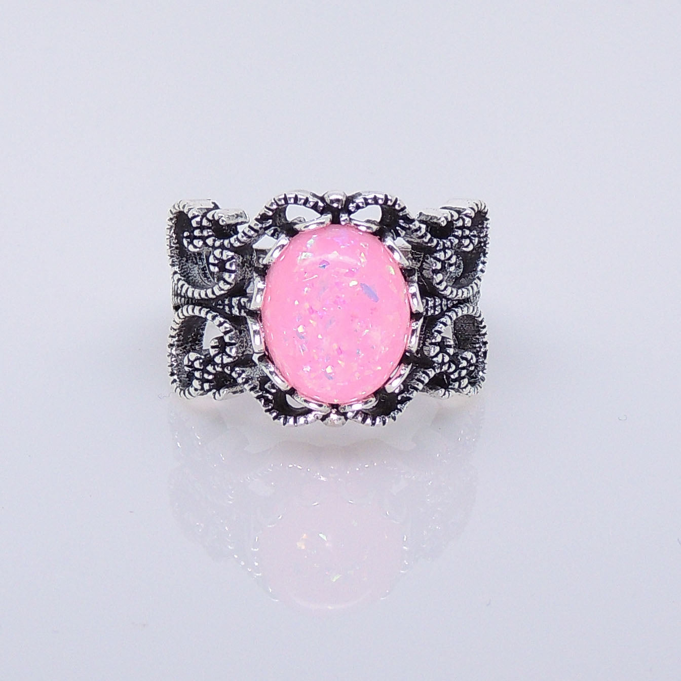 FiligreeWhiteFireOpalStatementRingWomenGingerLyneCollection_Pink-5
