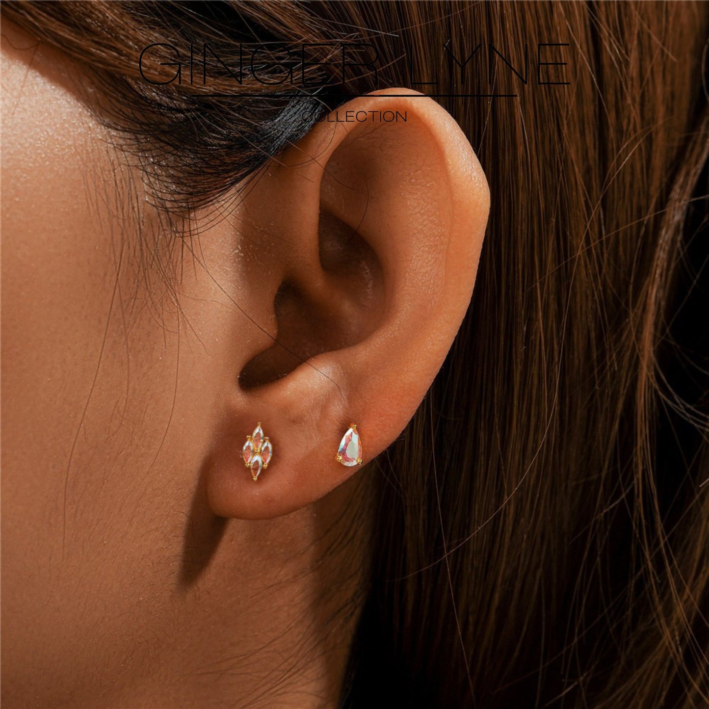 MarquiseCZFlatBackEarringsforCartilageHelixTragusLobe16gGoldPlatedSterlingSilver1pairbyGingerLyne_Gold-4