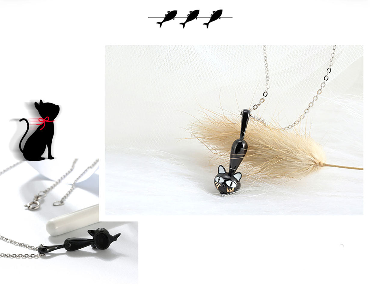 GinnyBlackCatKittyPendantNecklaceforWomenSterlingSilverGingerLyneCollection_Black-4