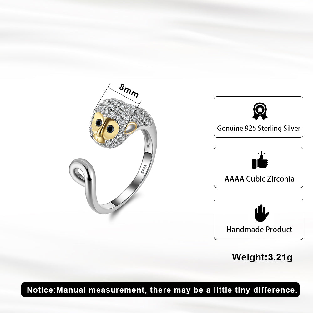 MonkeyWrapRingforWomenSterlingSilverCubicZirconiaGingerLyneCollection_Clear-5