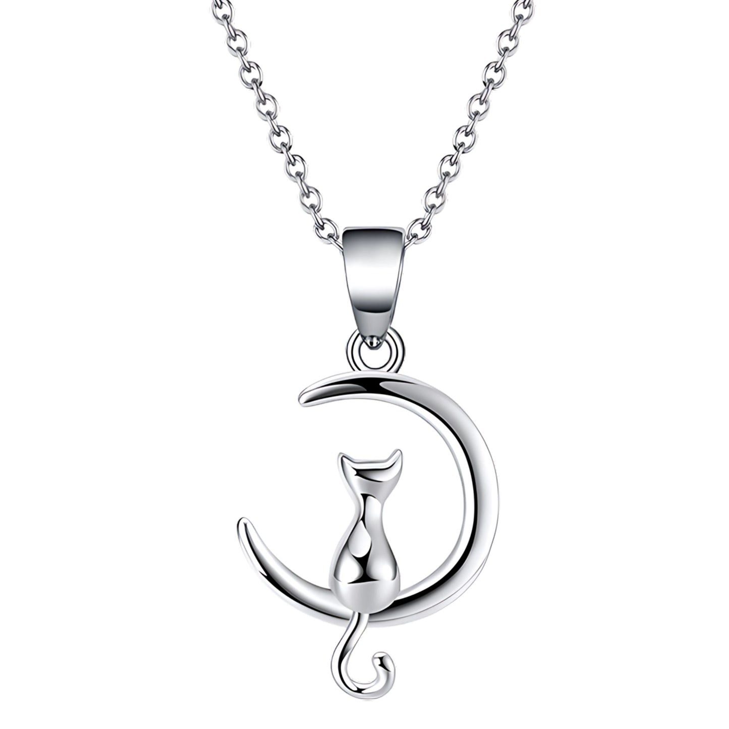 KittyCatonMoonPendantNecklaceforWomenSterlingSilverGingerLyneCollection_Silver-1