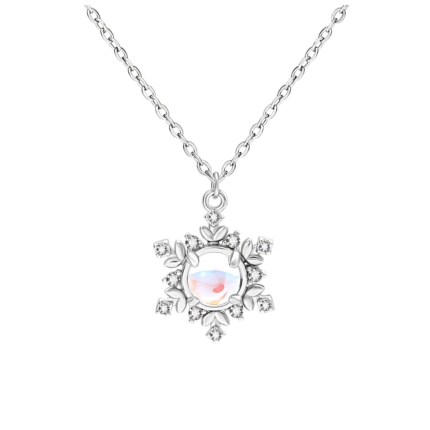 SnowflakeNecklaceforWomenbyGingerLyneSimulatedMoonstoneCZSterlingSilverChristmasJewelryGift_Silver-1