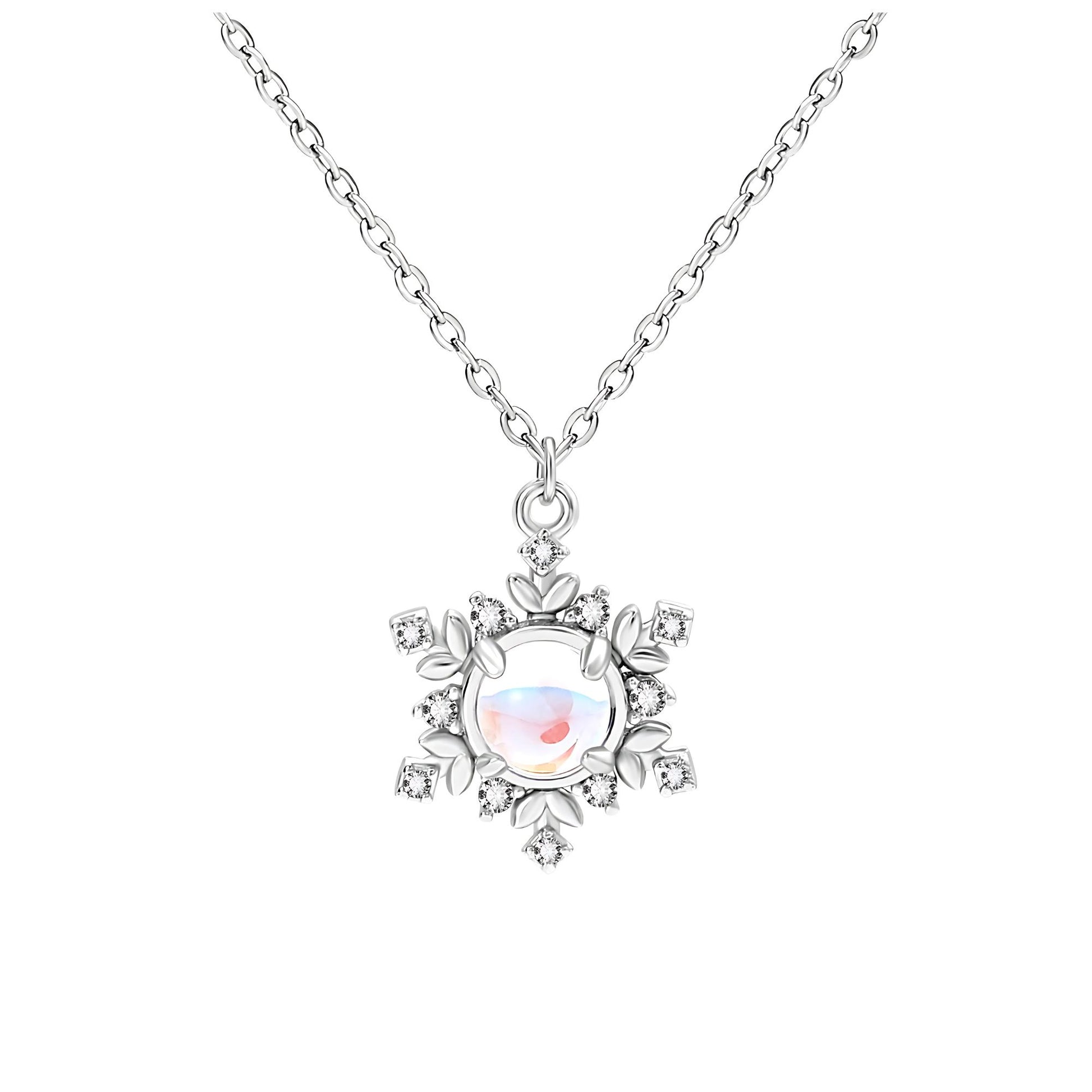SnowflakeNecklaceforWomenbyGingerLyneSimulatedMoonstoneCZSterlingSilverChristmasJewelryGift_Silver-1