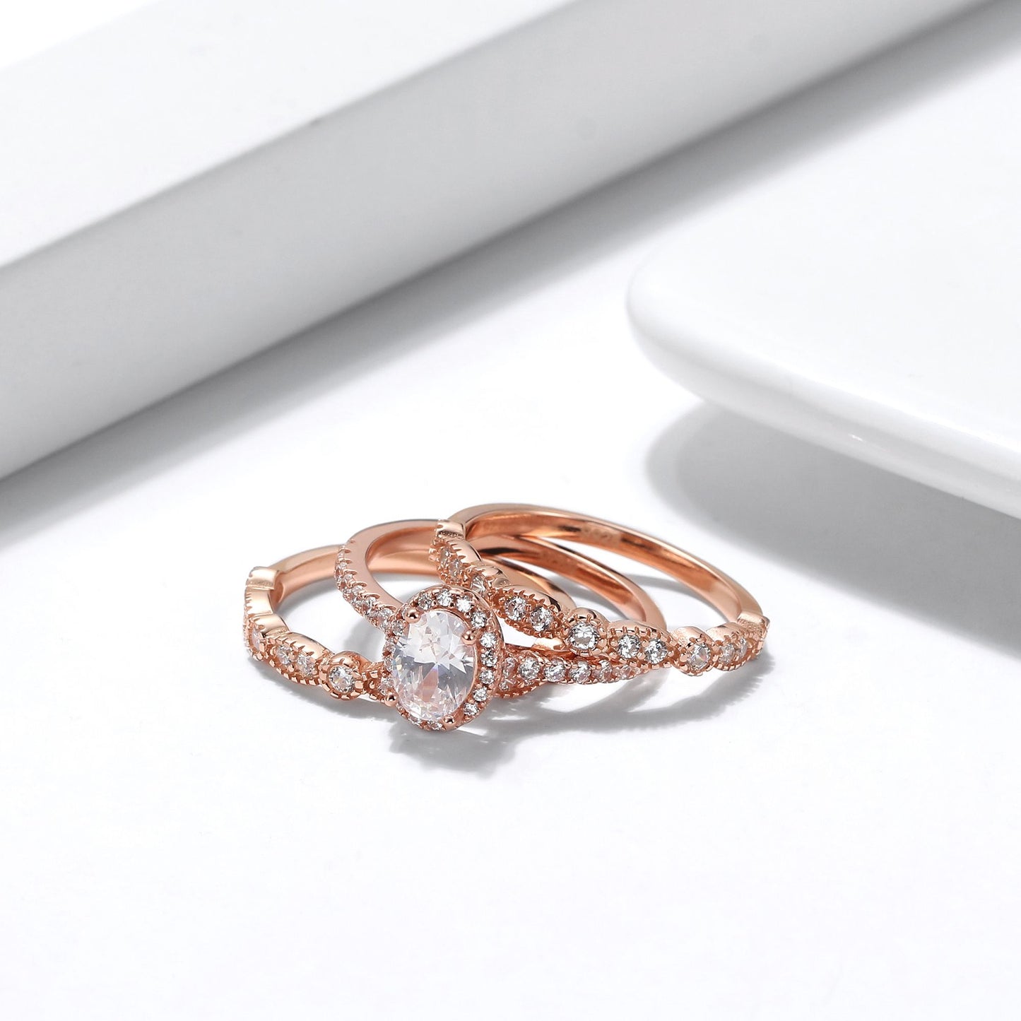 PorshaWeddingRingSetforWomenEngagementRingTwoMatchingBandsSterlingSilverbyGingerLyne_RoseGold-2
