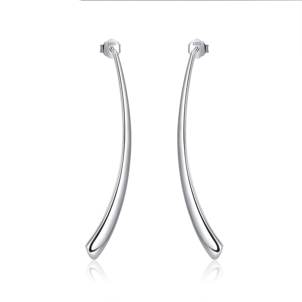 SimpleStudDropEarringsforWomenElegantCurvedSterlingSilverGingerLyneCollection_Silver-1