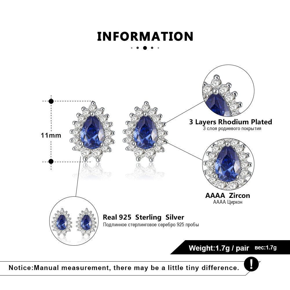 PearTeardropStudEarringsforWomenSterlingSilverBlueCzGingerLyneCollection_Blue-8