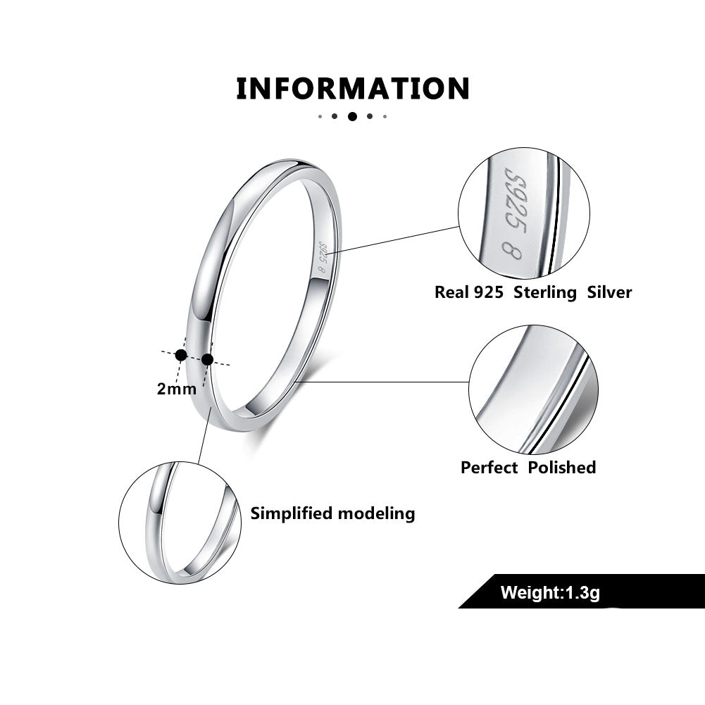 WeddingBandRingforMenorWomenPlain2mmSterlingSilverGingerLyneCollection_Black-8