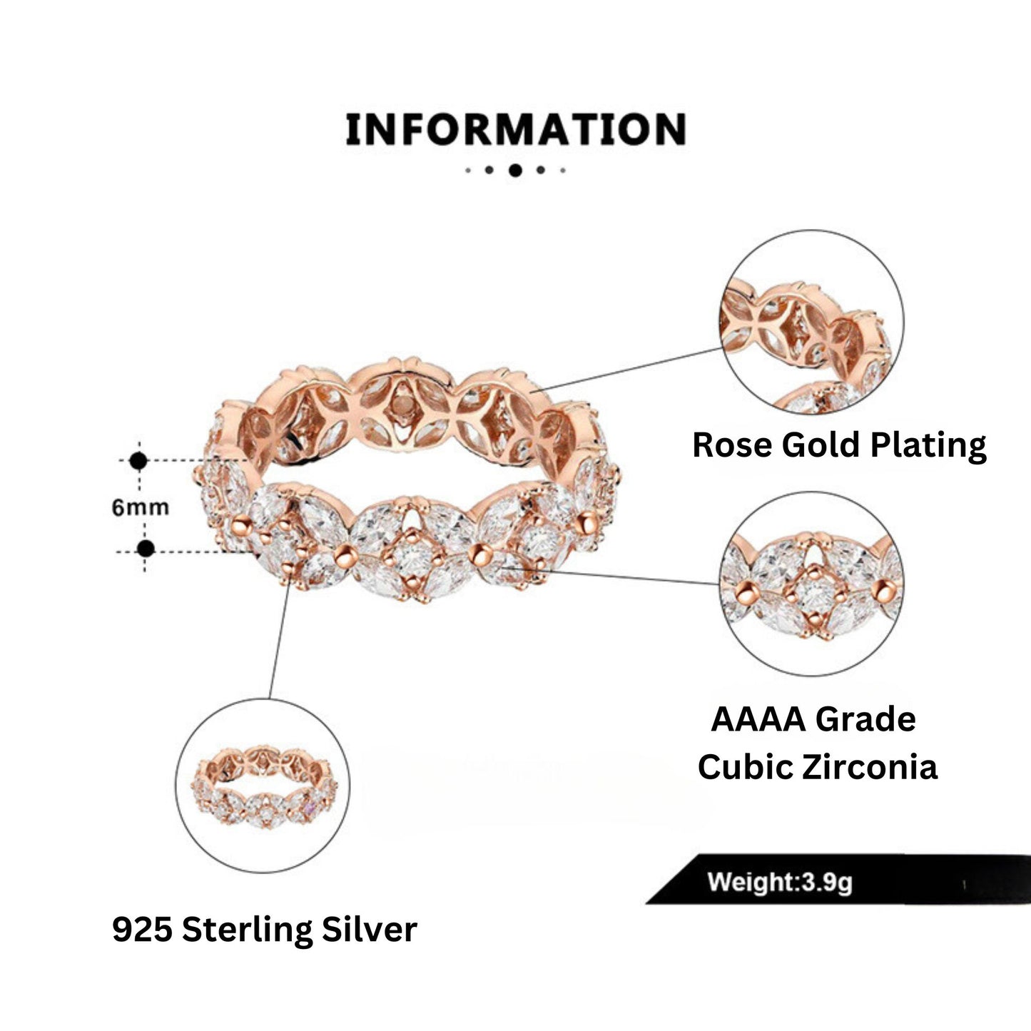 EternityBridalWeddingBandRingCzRoseGoldPlatedSterlingSilverWomenGingerLyneCollection_Clear-7