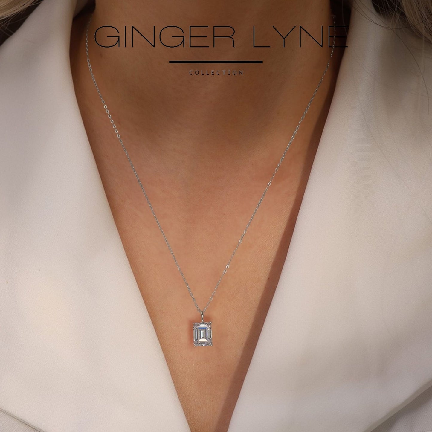 EmeraldCutSolitaireNecklaceforWomenSterlingSilver4CtCubicZirconia18"ChainGingerLyne_Silver-4