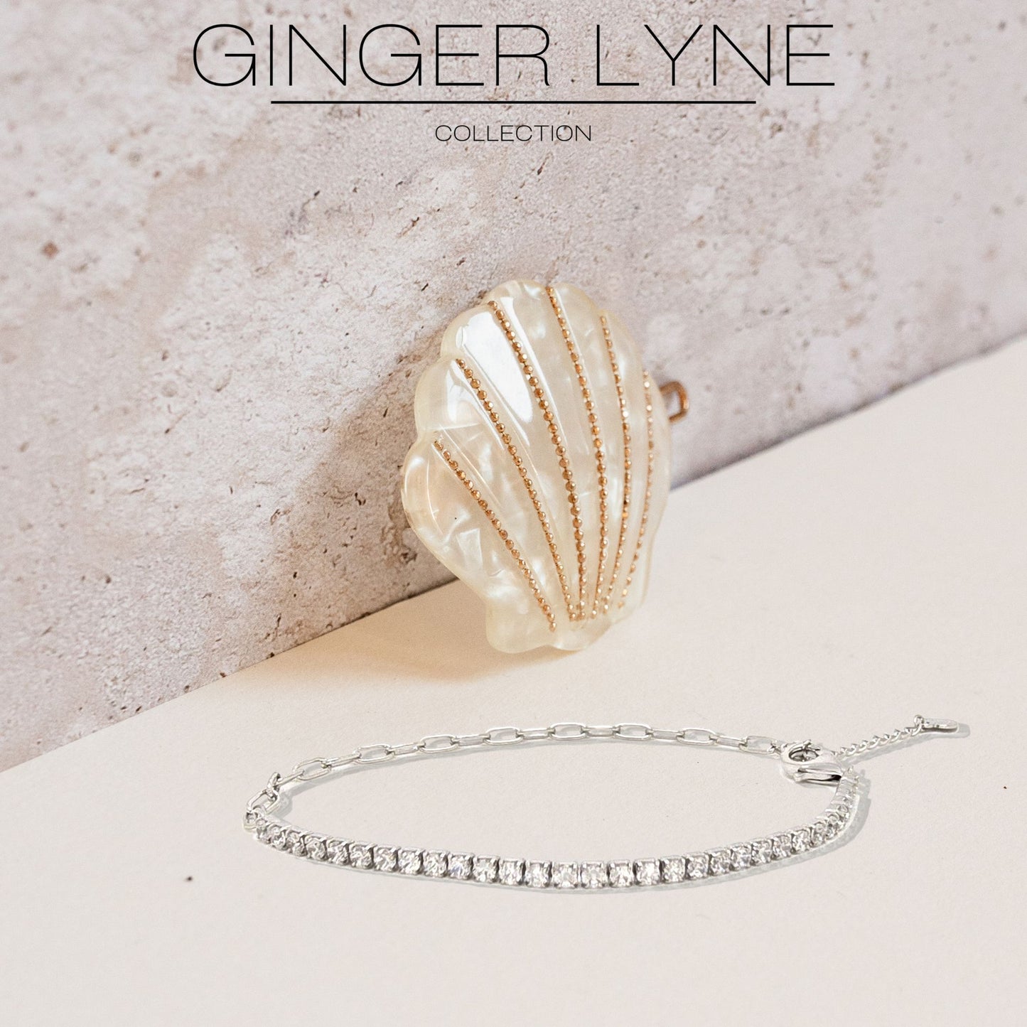 PaperclipChainHalfCZTennisBraceletforWomenAdjustableto7.5"SterlingSilverGingerLyneCollection_Clear-2