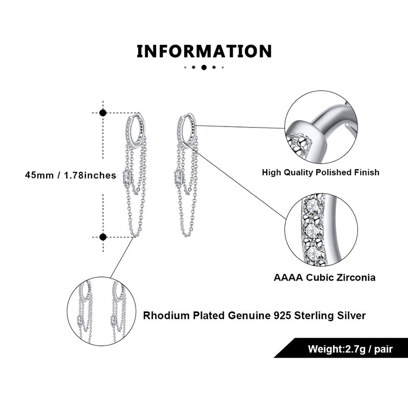 ChainDangleHoopEarringsforWomenCubicZirconiaSterlingSilverGingerLyneCollection_Silver-6