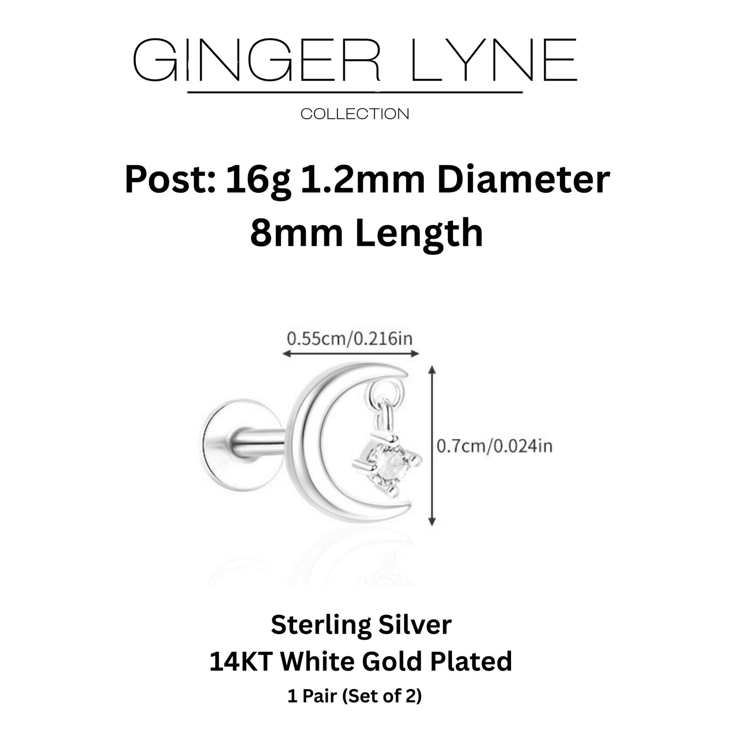 MoonandStarFlatBackEarringsforWomenSterlingSilver16gCartilageHelixLobeBodyPiercingStudGingerLyne_Gold-7