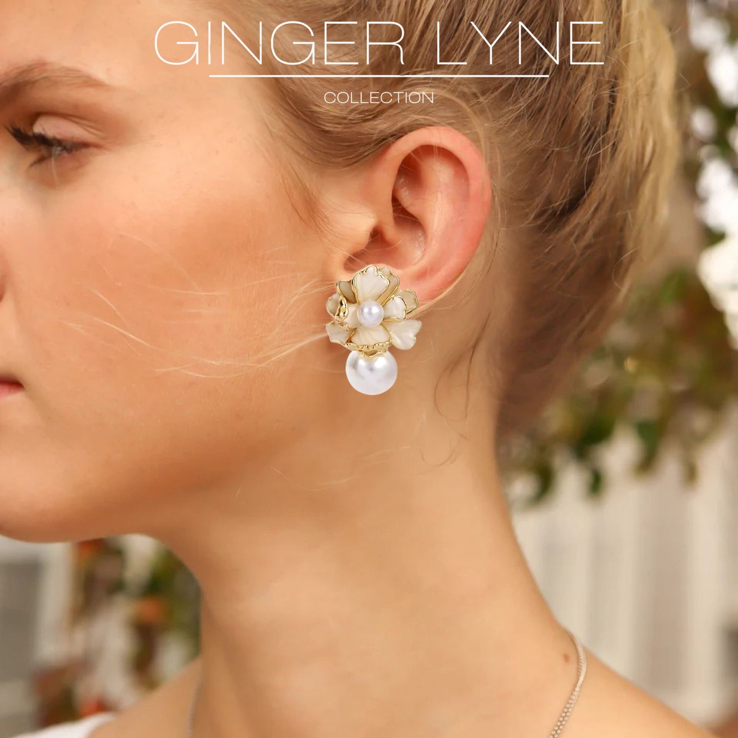 PearlBlossonEarringsforWomenGoldPlatedMotherofPearlFloweringStudDangleGingerLyne_White-4