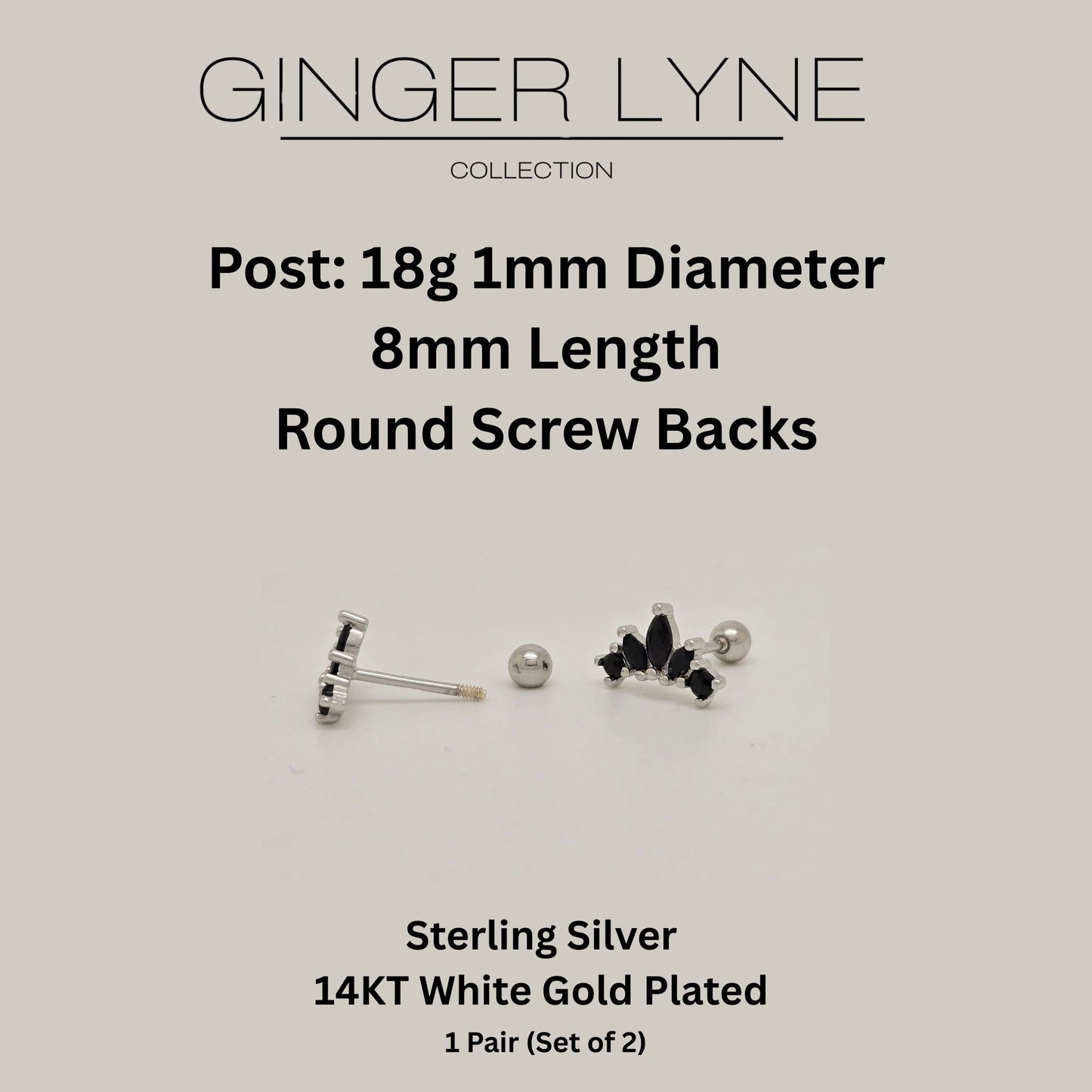 BlackMarquiseCZFlatBackEarringsforCartilageHelixTragusLobe18gSterlingSilver1pairbyGingerLyne_Silver-5