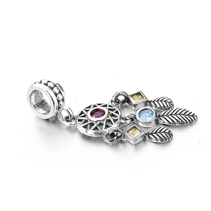 DreamCatcherCharmEuropeanBeadCZSterlingSilverGingerLyneCollection_Silver-2