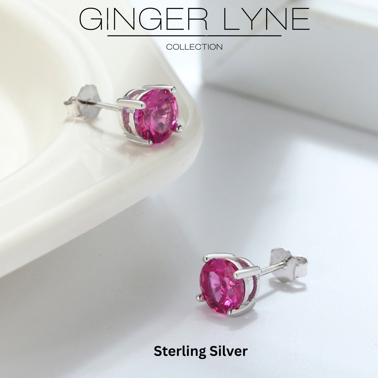 SolitairePinkCZStudEarringsbyGingerLyneSterlingSilver5ACubicZirconia6mm1.68CTW_Pink-2