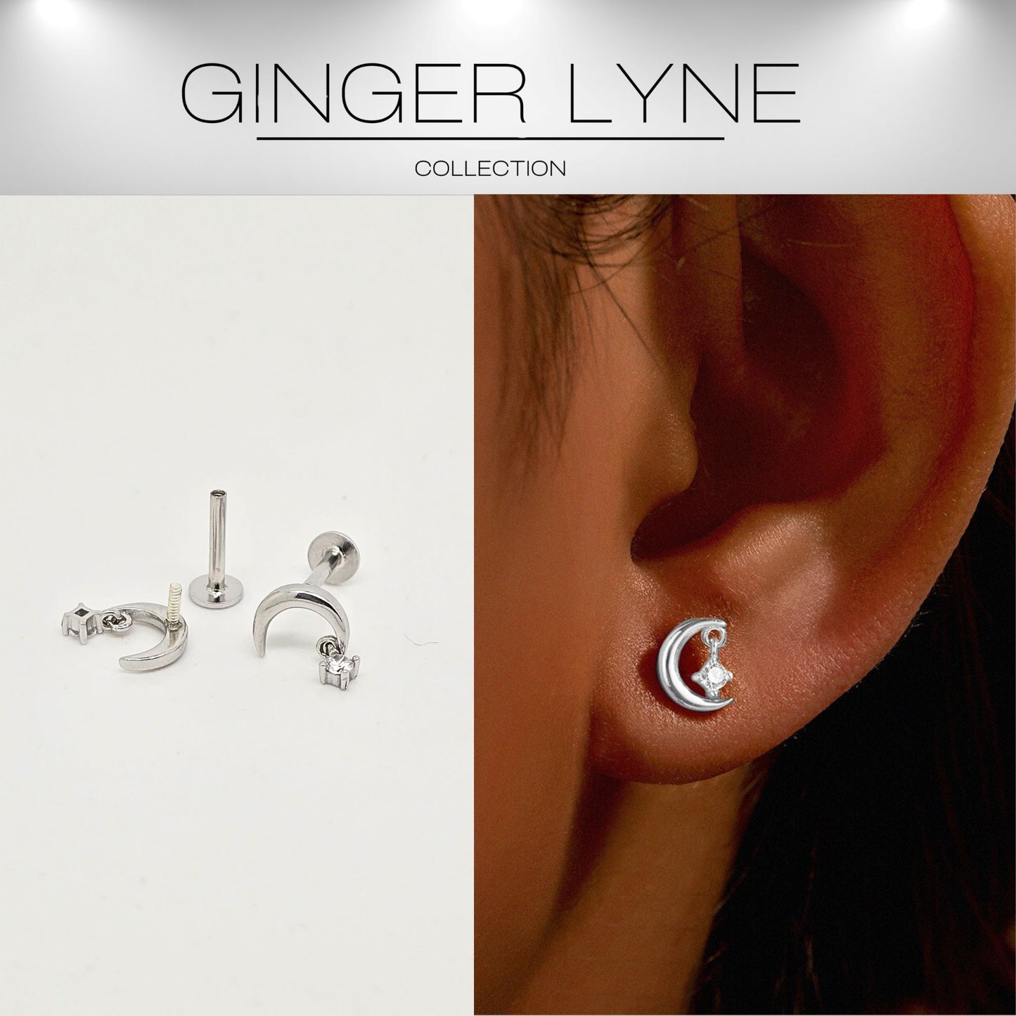 MoonandStarFlatBackEarringsforWomenSterlingSilver16gCartilageHelixLobeBodyPiercingStudGingerLyne_Gold-8